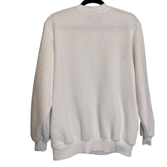 BonWorth Sweater Womens Small white Embroidered Faux Pearls Button Up Vintage - Picture 4 of 12